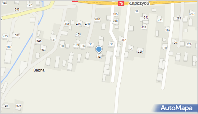 Łapczyca, Łapczyca, 34, mapa Łapczyca