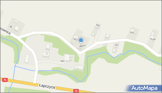 Łapczyca, Łapczyca, 363, mapa Łapczyca