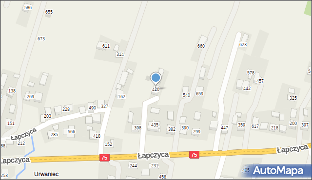 Łapczyca, Łapczyca, 420, mapa Łapczyca