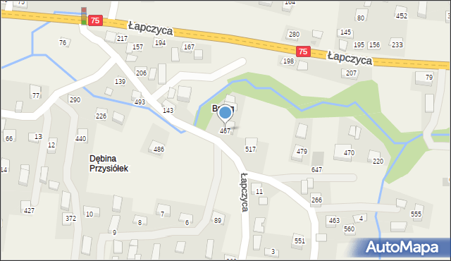 Łapczyca, Łapczyca, 467, mapa Łapczyca