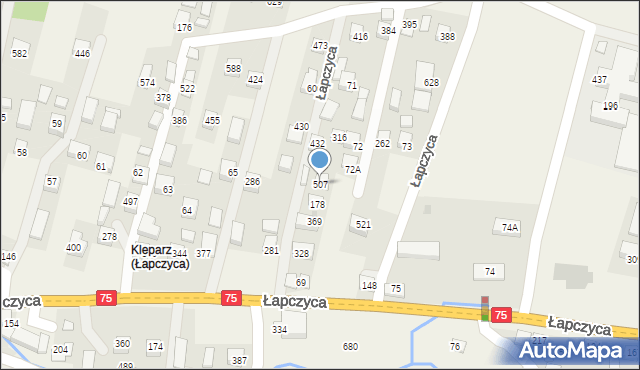 Łapczyca, Łapczyca, 507, mapa Łapczyca