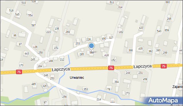 Łapczyca, Łapczyca, 566, mapa Łapczyca