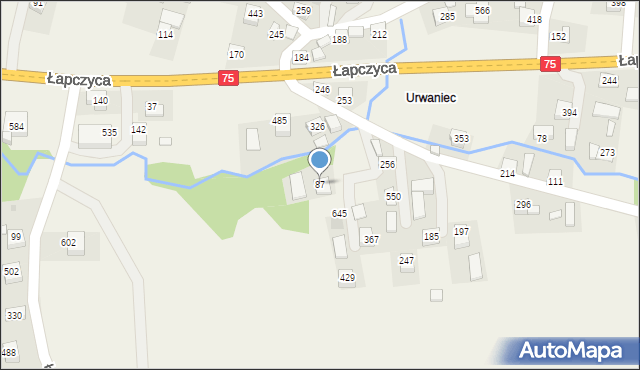 Łapczyca, Łapczyca, 87, mapa Łapczyca