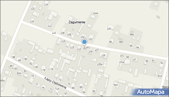 Łapy-Dębowina, Łapy-Dębowina, 111, mapa Łapy-Dębowina
