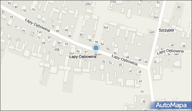 Łapy-Dębowina, Łapy-Dębowina, 55, mapa Łapy-Dębowina