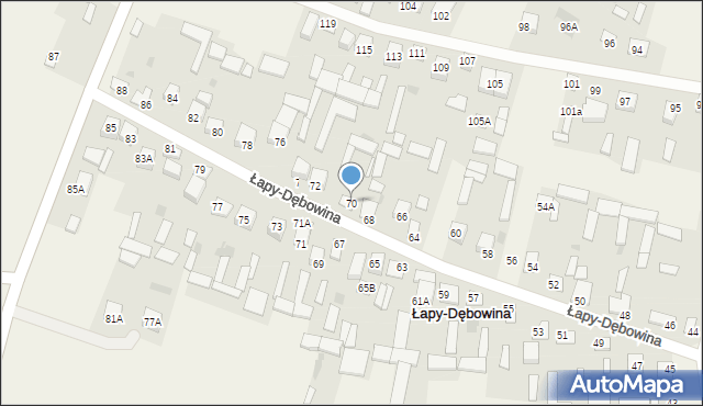 Łapy-Dębowina, Łapy-Dębowina, 70, mapa Łapy-Dębowina