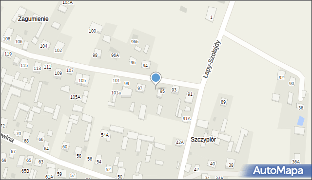 Łapy-Dębowina, Łapy-Dębowina, 95A, mapa Łapy-Dębowina