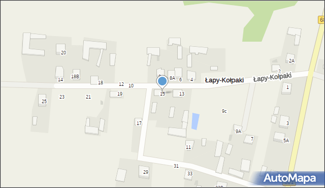 Łapy-Kołpaki, Łapy-Kołpaki, 15, mapa Łapy-Kołpaki