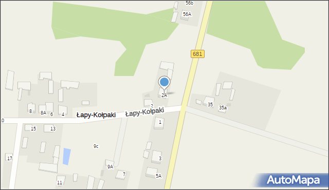 Łapy-Kołpaki, Łapy-Kołpaki, 2A, mapa Łapy-Kołpaki