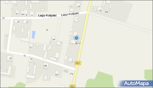 Łapy-Kołpaki, Łapy-Kołpaki, 5A, mapa Łapy-Kołpaki