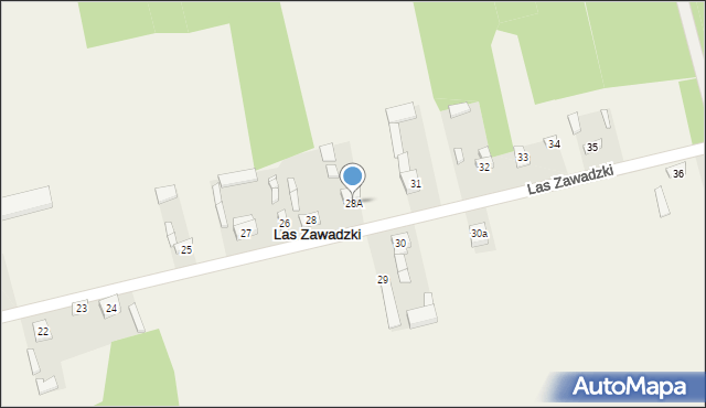 Las Zawadzki, Las Zawadzki, 28A, mapa Las Zawadzki