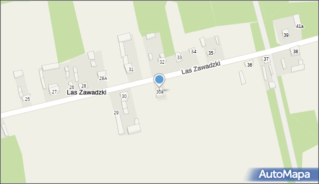 Las Zawadzki, Las Zawadzki, 30a, mapa Las Zawadzki