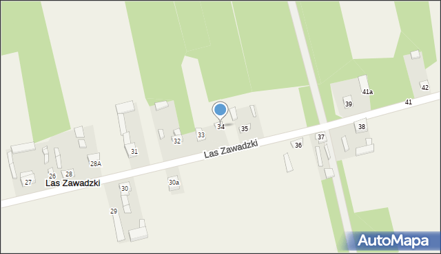 Las Zawadzki, Las Zawadzki, 34, mapa Las Zawadzki