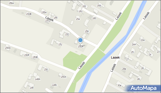 Lasek, Lasek, 152A, mapa Lasek