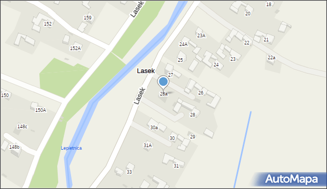 Lasek, Lasek, 28a, mapa Lasek