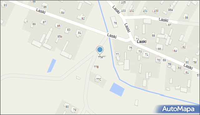 Laski, Laski, 77A, mapa Laski