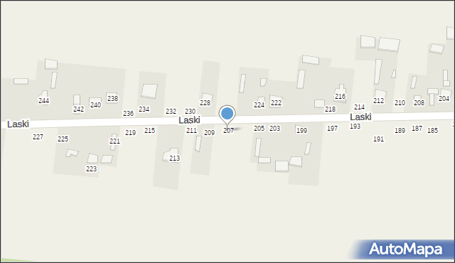 Laski, Laski, 207, mapa Laski