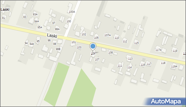 Laski, Laski, 104, mapa Laski