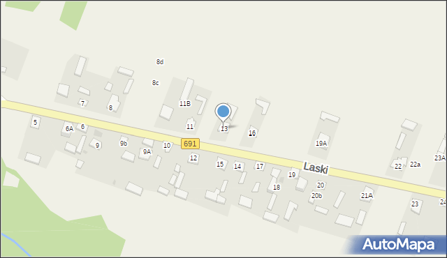 Laski, Laski, 13, mapa Laski