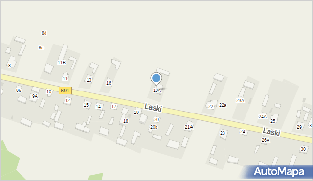 Laski, Laski, 19A, mapa Laski