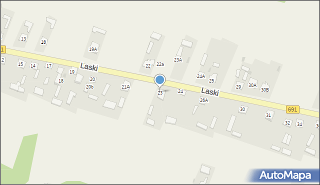 Laski, Laski, 23, mapa Laski