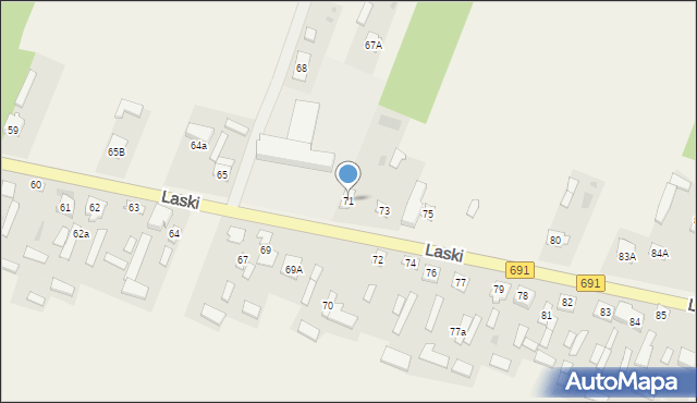 Laski, Laski, 71, mapa Laski