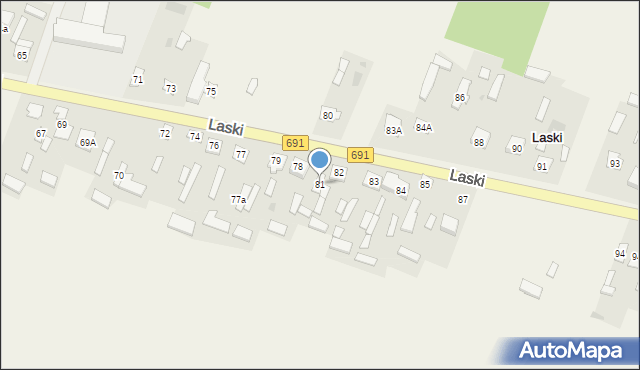 Laski, Laski, 81, mapa Laski
