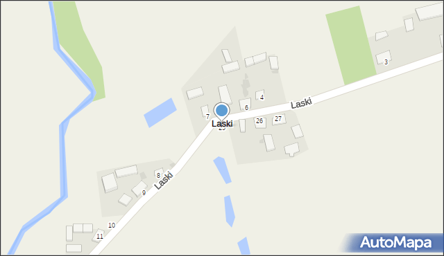 Laski, Laski, 25, mapa Laski