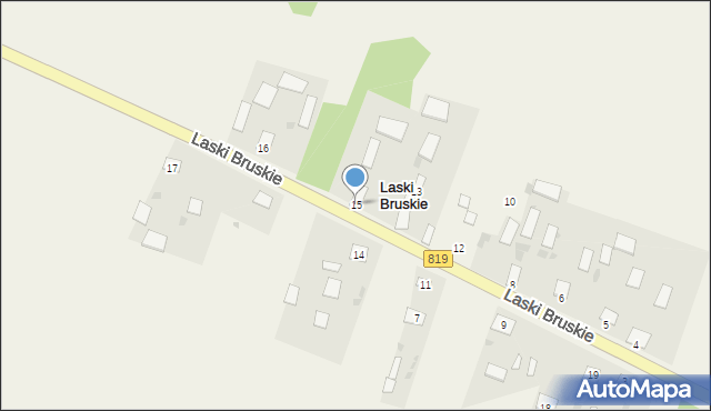 Laski Bruskie, Laski Bruskie, 15, mapa Laski Bruskie