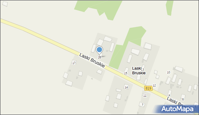 Laski Bruskie, Laski Bruskie, 16, mapa Laski Bruskie