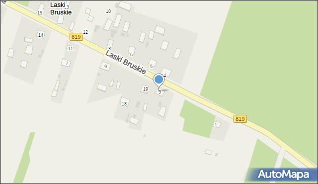 Laski Bruskie, Laski Bruskie, 3, mapa Laski Bruskie