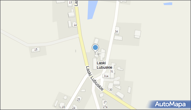 Laski Lubuskie, Laski Lubuskie, 18, mapa Laski Lubuskie