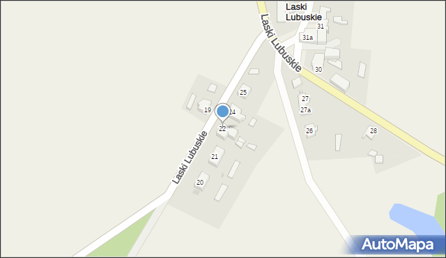 Laski Lubuskie, Laski Lubuskie, 22, mapa Laski Lubuskie