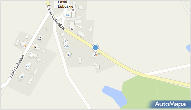 Laski Lubuskie, Laski Lubuskie, 28, mapa Laski Lubuskie