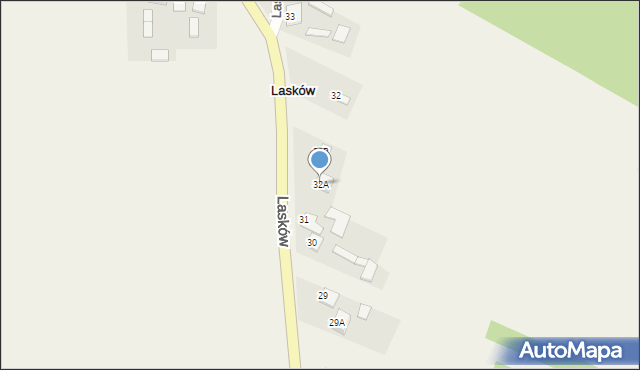 Lasków, Lasków, 32A, mapa Lasków