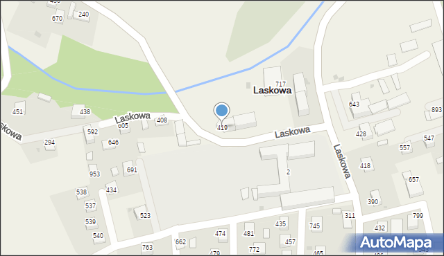 Laskowa, Laskowa, 419, mapa Laskowa