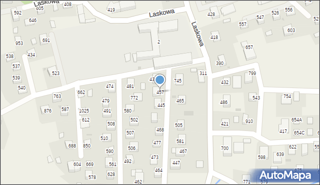 Laskowa, Laskowa, 457, mapa Laskowa