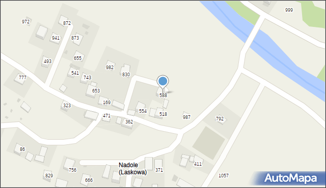 Laskowa, Laskowa, 588, mapa Laskowa