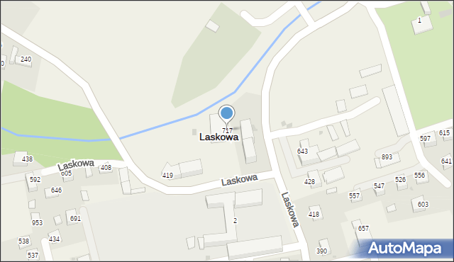 Laskowa, Laskowa, 717, mapa Laskowa