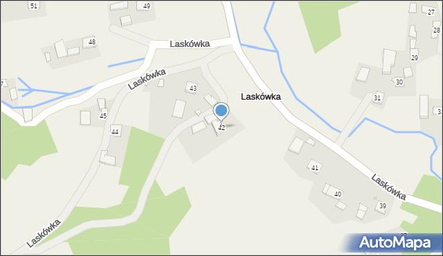 Laskówka, Laskówka, 42, mapa Laskówka