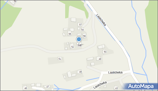 Laskówka, Laskówka, 54B, mapa Laskówka