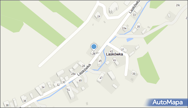 Laskówka, Laskówka, 26, mapa Laskówka