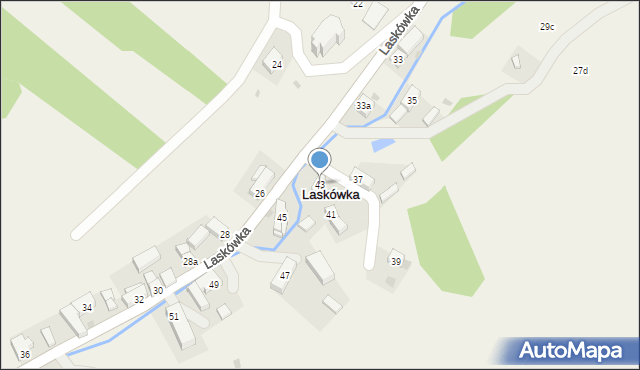 Laskówka, Laskówka, 43, mapa Laskówka