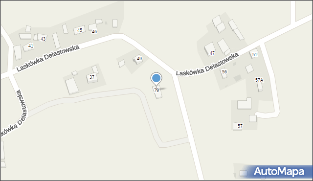 Laskówka Delastowska, Laskówka Delastowska, 79, mapa Laskówka Delastowska