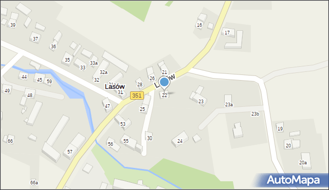 Lasów, Lasów, 22, mapa Lasów