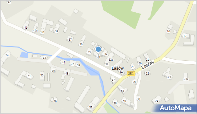 Lasów, Lasów, 33, mapa Lasów