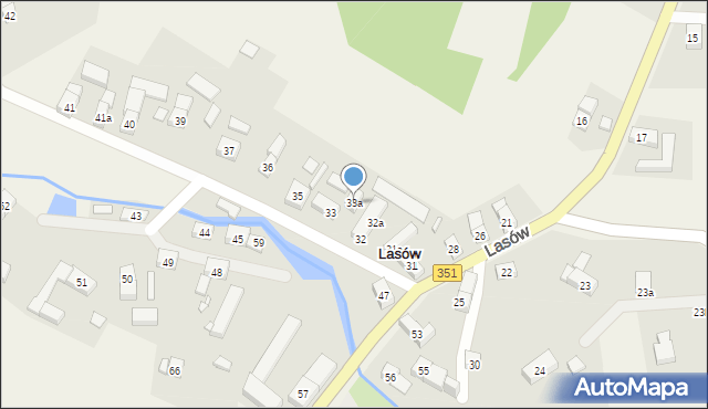 Lasów, Lasów, 33a, mapa Lasów