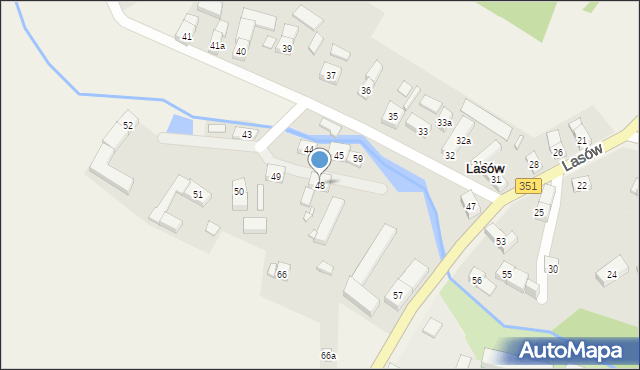 Lasów, Lasów, 48, mapa Lasów