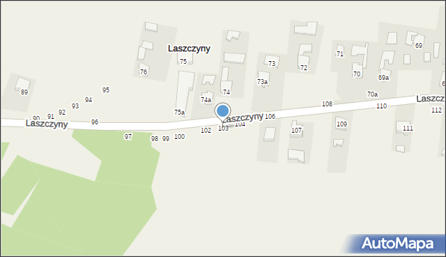 Laszczyny, Laszczyny, 103, mapa Laszczyny