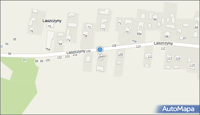 Laszczyny, Laszczyny, 107, mapa Laszczyny